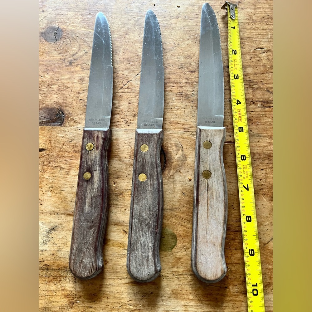 Made in Brazil Wood handle Steak Knives set of 3
